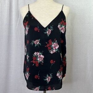 EXPRESS Woman’s Floral Camisole Blouse Black Red Sz SP